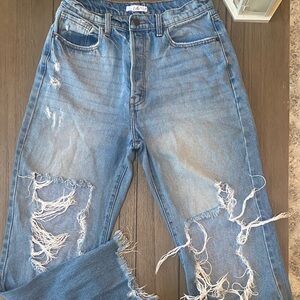 Cello Light Blue Distressed Boyfriend Jeans